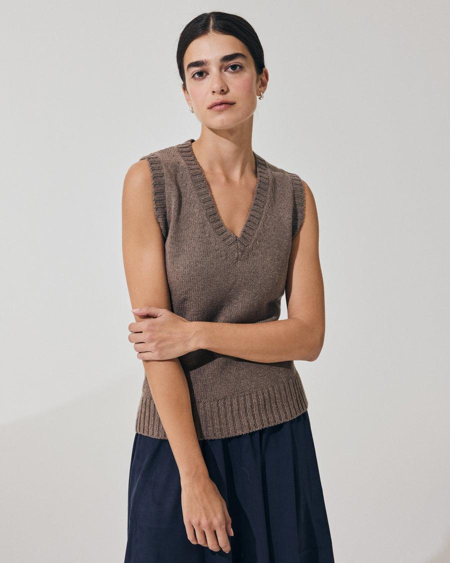 Scaglione GILET SOFT HYBRID CASHMERE TAUPE Negozio