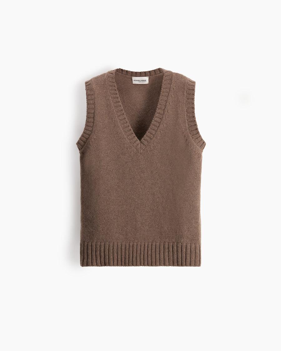 Scaglione GILET SOFT HYBRID CASHMERE TAUPE Negozio