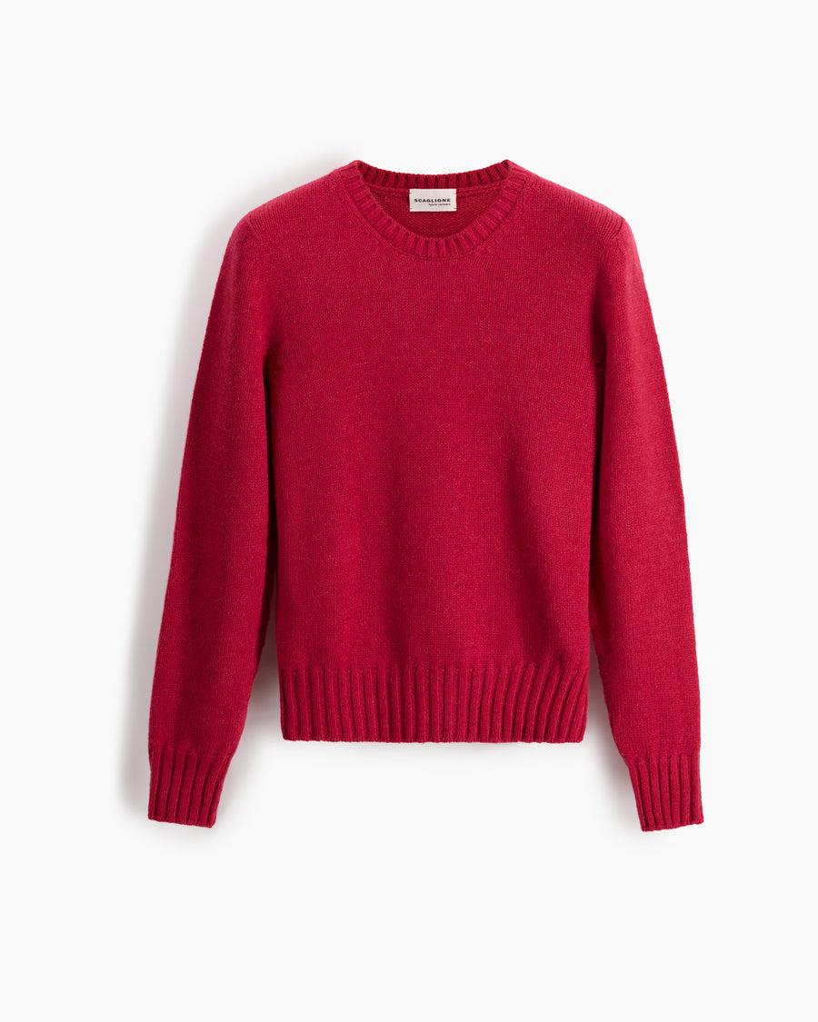 Scaglione ROUND NECK SOFT HYBRID CASHMERE MAGENTA Nuova