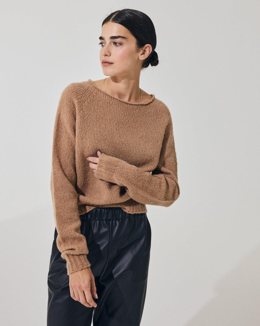 Scaglione BOAT SEAMLESS PUFFED CASHMERE CAMEL Moda