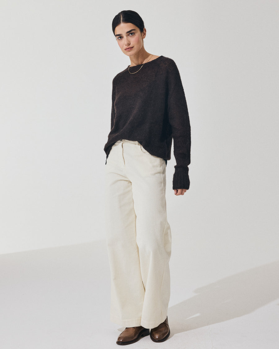Scaglione BOAT NECK BOXY RAGLAN SEAMLESS EBANO Consegna Veloce