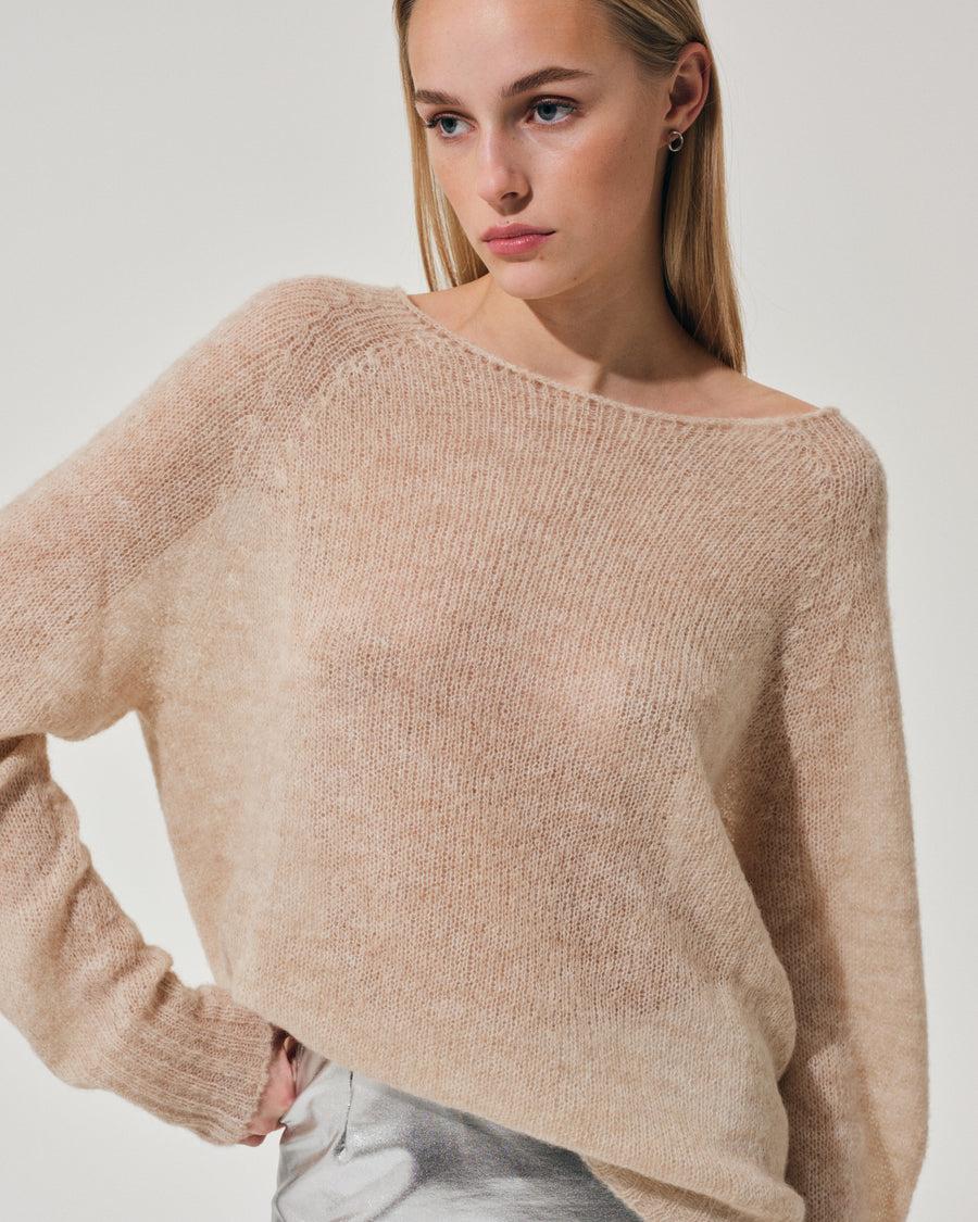 Scaglione BOAT NECK BOXY RAGLAN SEAMLESS SAND Promozione Limitata