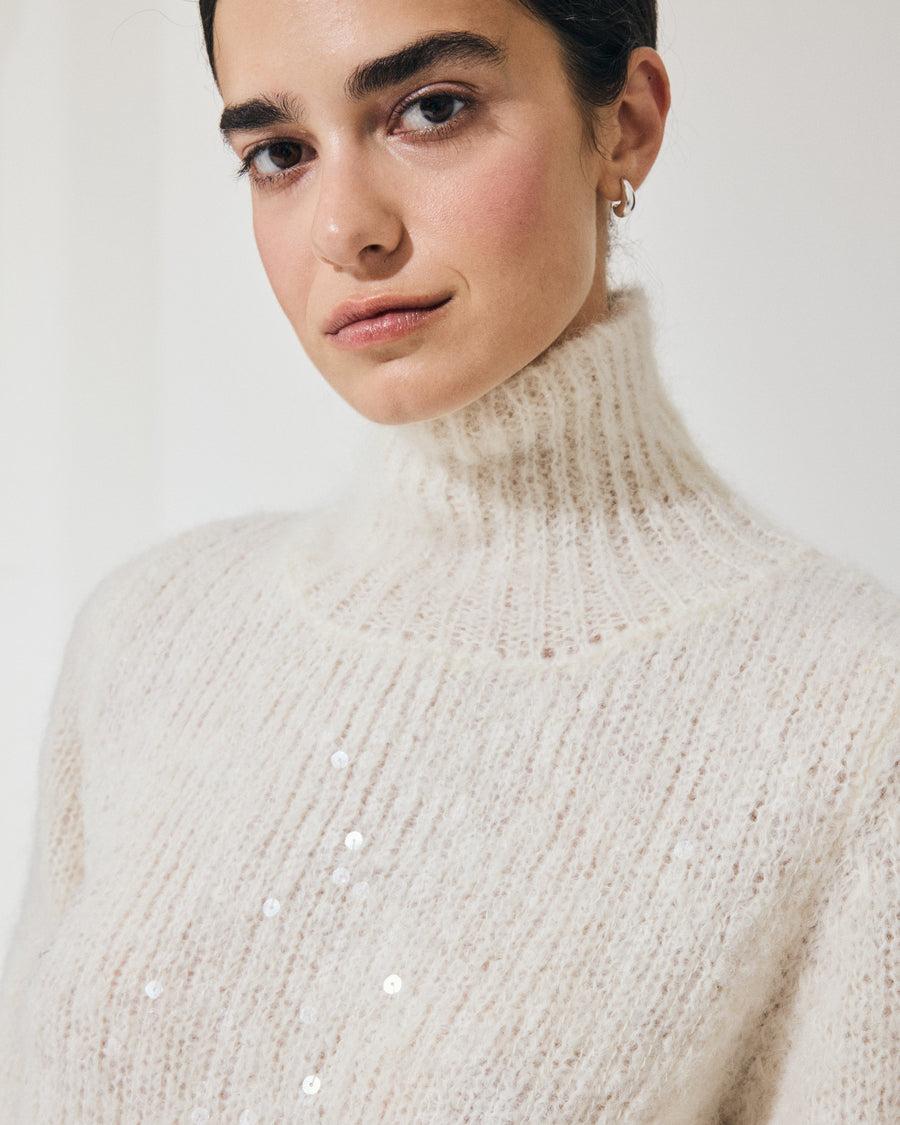 Scaglione T.NECK TRAPEZIO PAILLETTES MILK Fino Al -60%