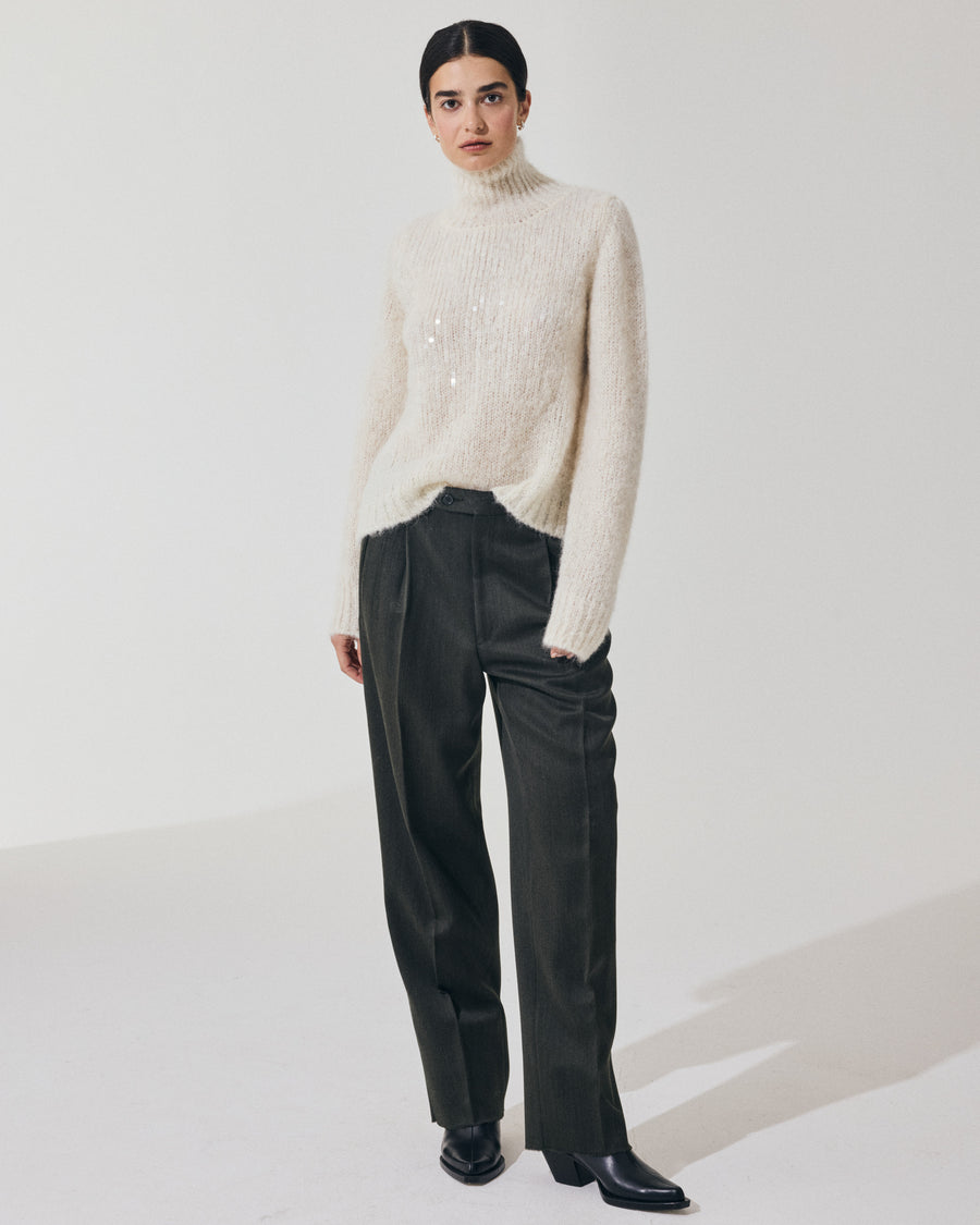 Scaglione T.NECK TRAPEZIO PAILLETTES MILK Fino Al -60%