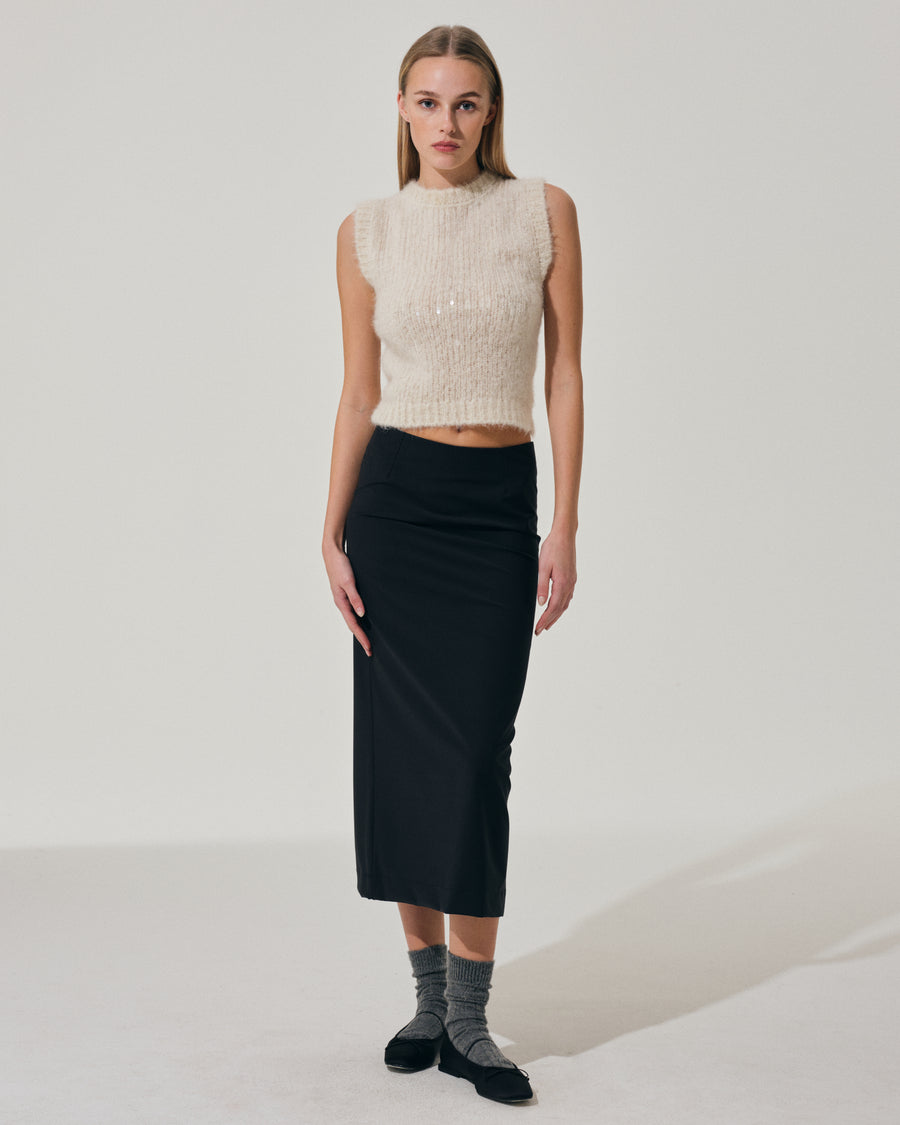 Scaglione GILET ROUND N. PAILLETTES MILK Shopping Online