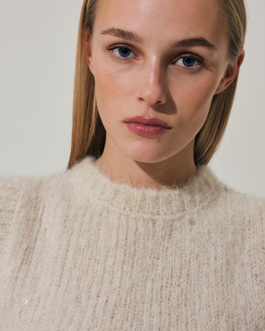 Scaglione GILET ROUND N. PAILLETTES MILK Shopping Online