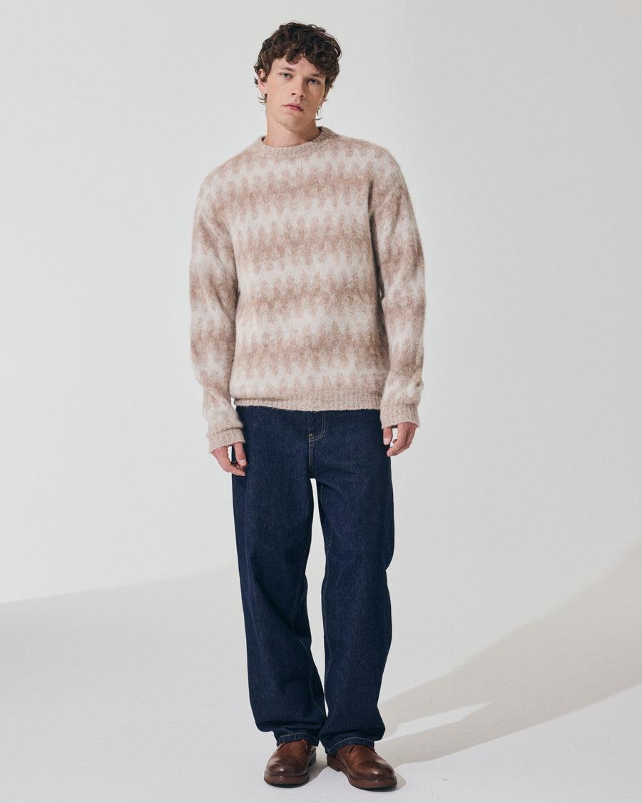 Scaglione ROUND NECK JQD WAVES BRUSHED BEIGE Convenienza