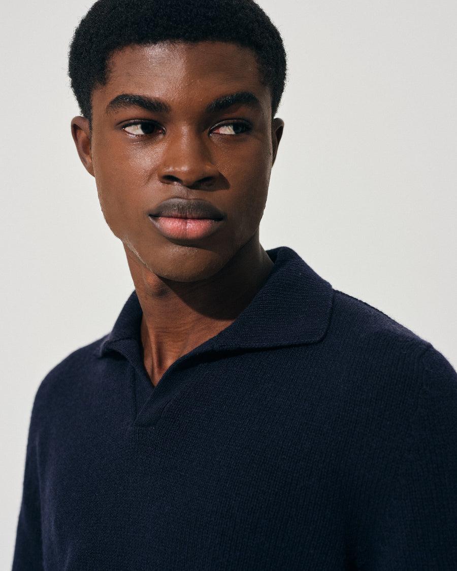 Scaglione OPEN POLO HYBRD CASHMERE NAVY Presa