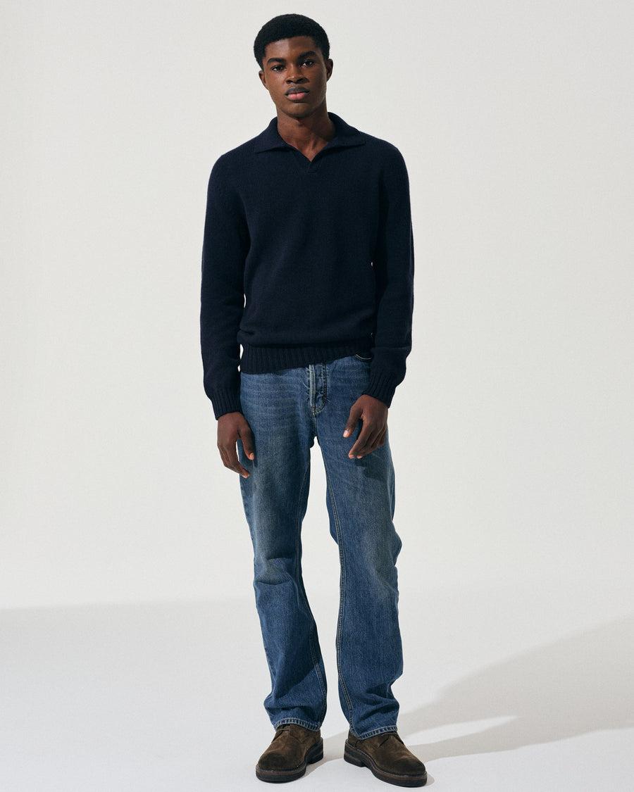 Scaglione OPEN POLO HYBRD CASHMERE NAVY Presa