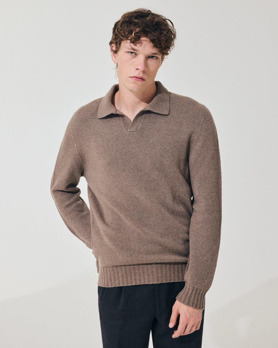 Scaglione OPEN POLO HYBRD CASHMERE TAUPE Sconto