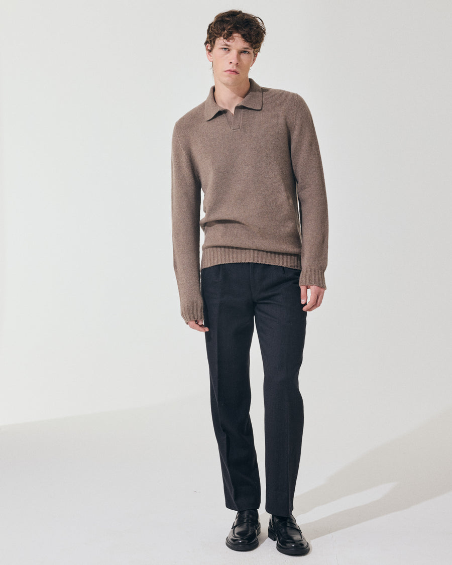 Scaglione OPEN POLO HYBRD CASHMERE TAUPE Sconto