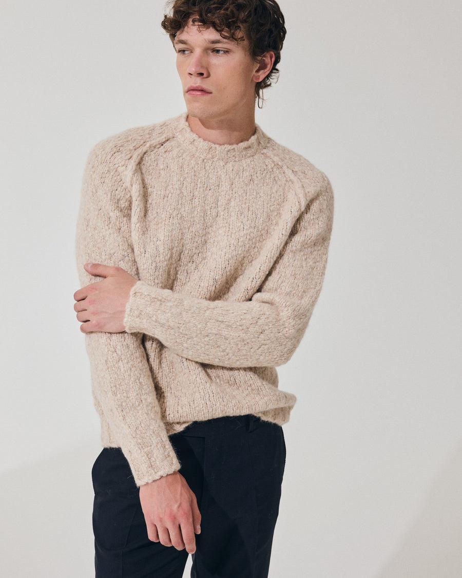 Scaglione ROUND NECK RAGLAN SOFT ALPACA SAND Economico
