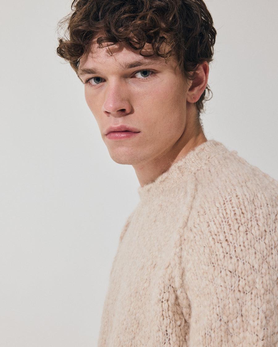 Scaglione ROUND NECK RAGLAN SOFT ALPACA SAND Economico