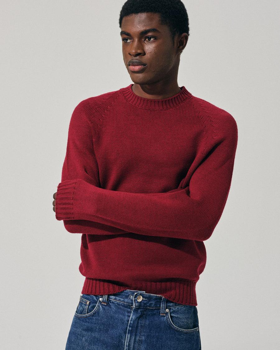 Scaglione ROUND NECK RAGLAN SOFT MERINO MERLOT Saldi