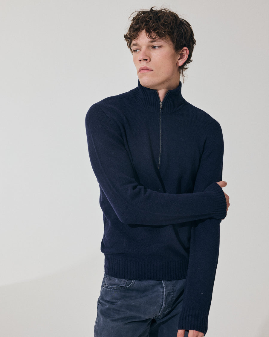 Scaglione ARMY ZIP HYBRD CASHMERE CASHMERE NAVY Vendita Calda