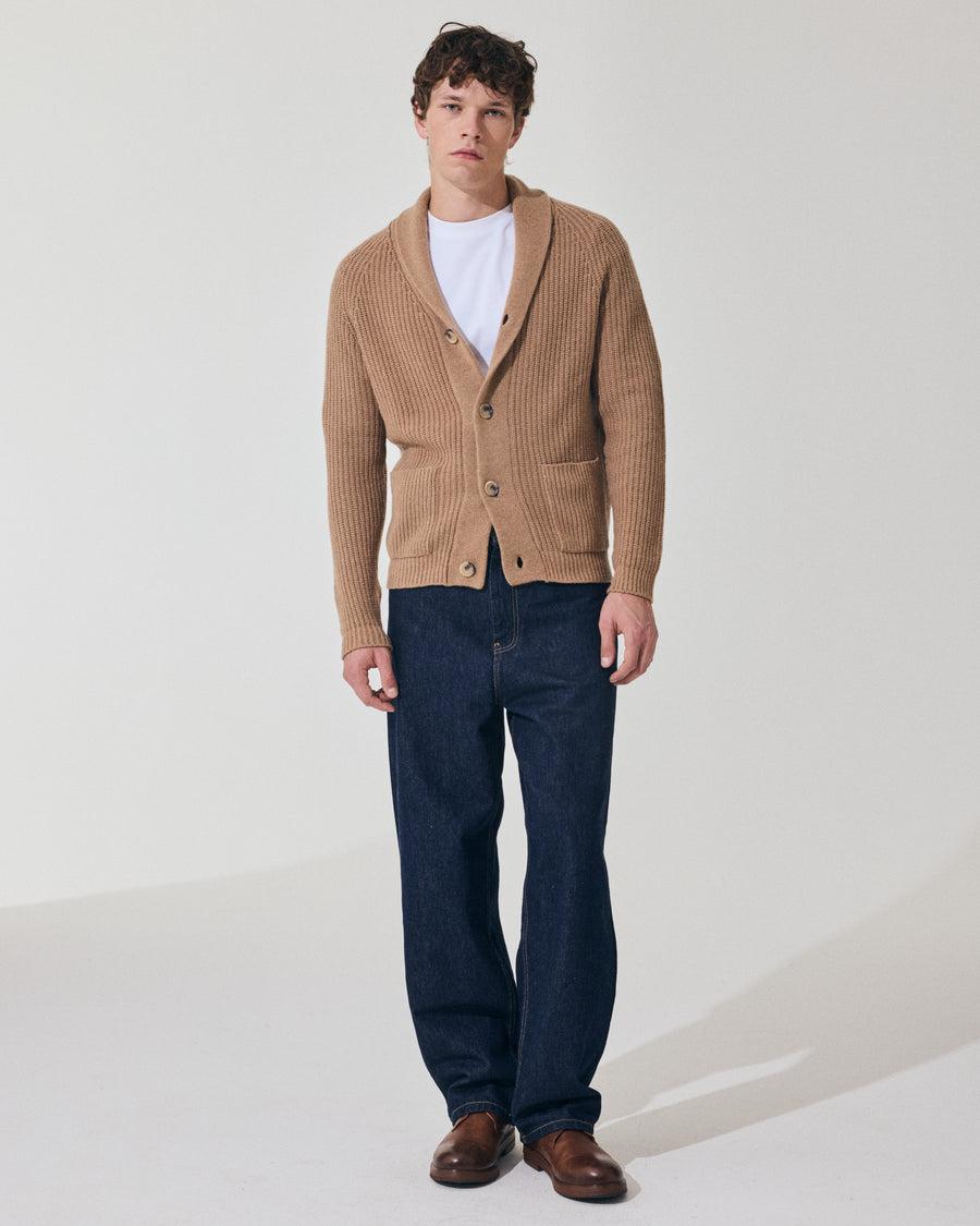 Scaglione CARDIGAN PANNOCCHIA HYBRD CASHMERE CARAMEL Vendita Economica