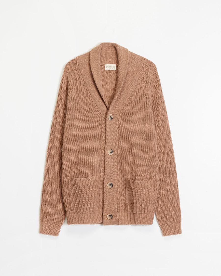 Scaglione CARDIGAN PANNOCCHIA HYBRD CASHMERE CARAMEL Vendita Economica