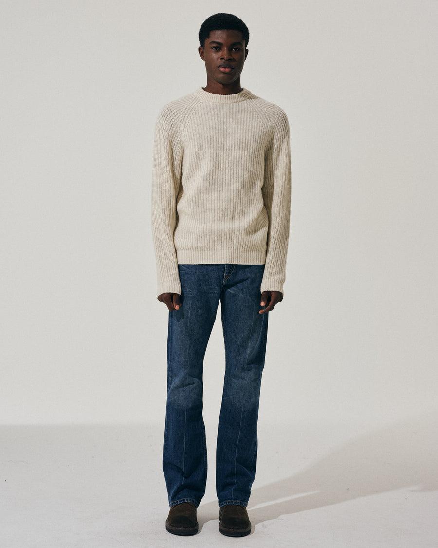 Scaglione ROUND NECK PANNOCCHIA RAGLAN HYBRD CASHMERE MILK Saldi Di Fabbrica