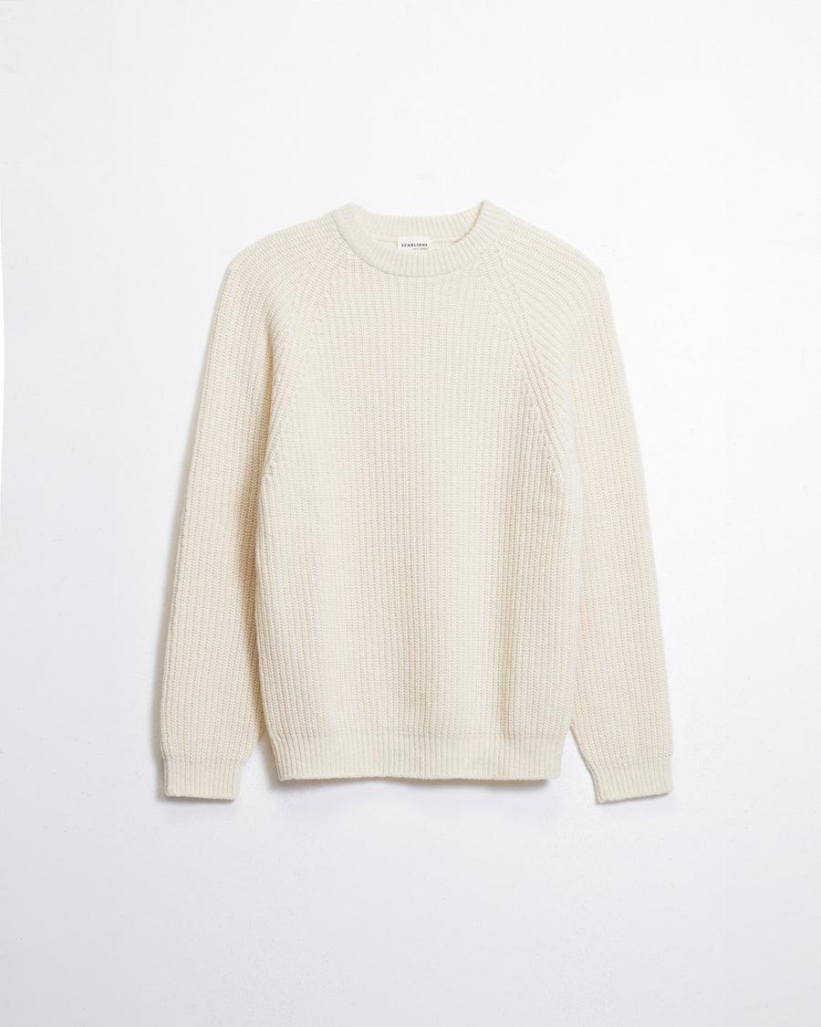 Scaglione ROUND NECK PANNOCCHIA RAGLAN HYBRD CASHMERE MILK Saldi Di Fabbrica