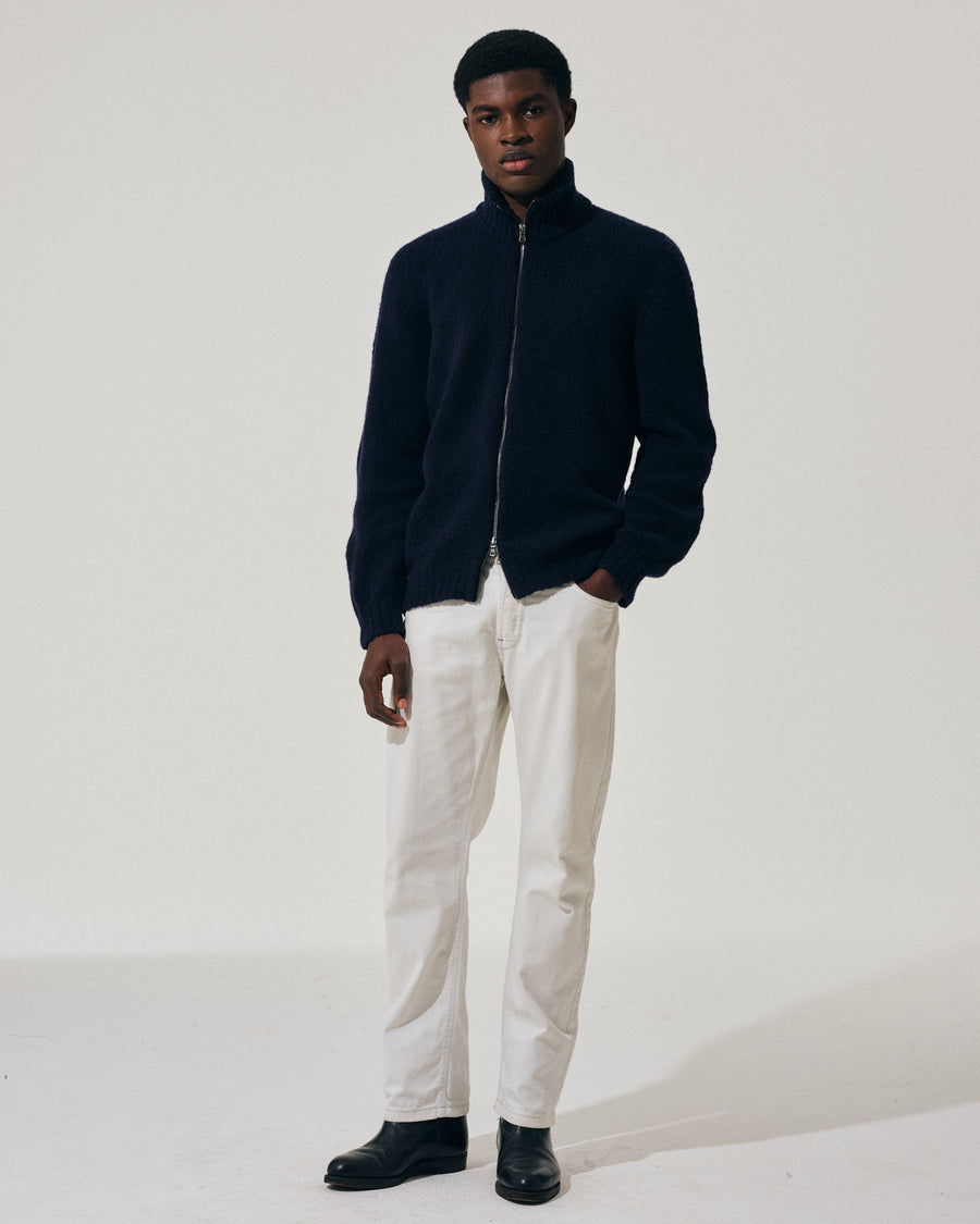 Scaglione ZIPPER PUFFED CASHMERE CASHMERE SEAMLESS NAVY Vendite Flash