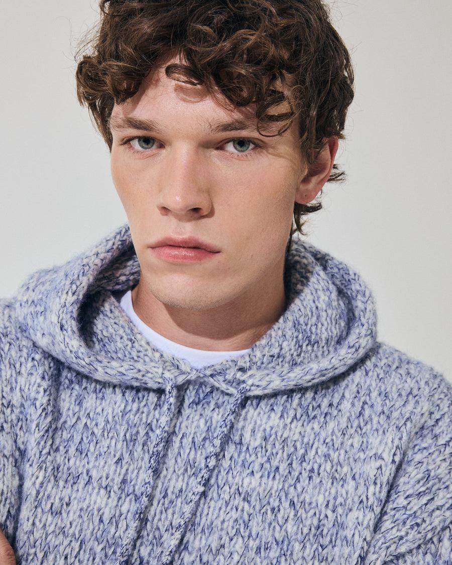 Scaglione HOODIE OVER MOULINE' NAVY Nuova