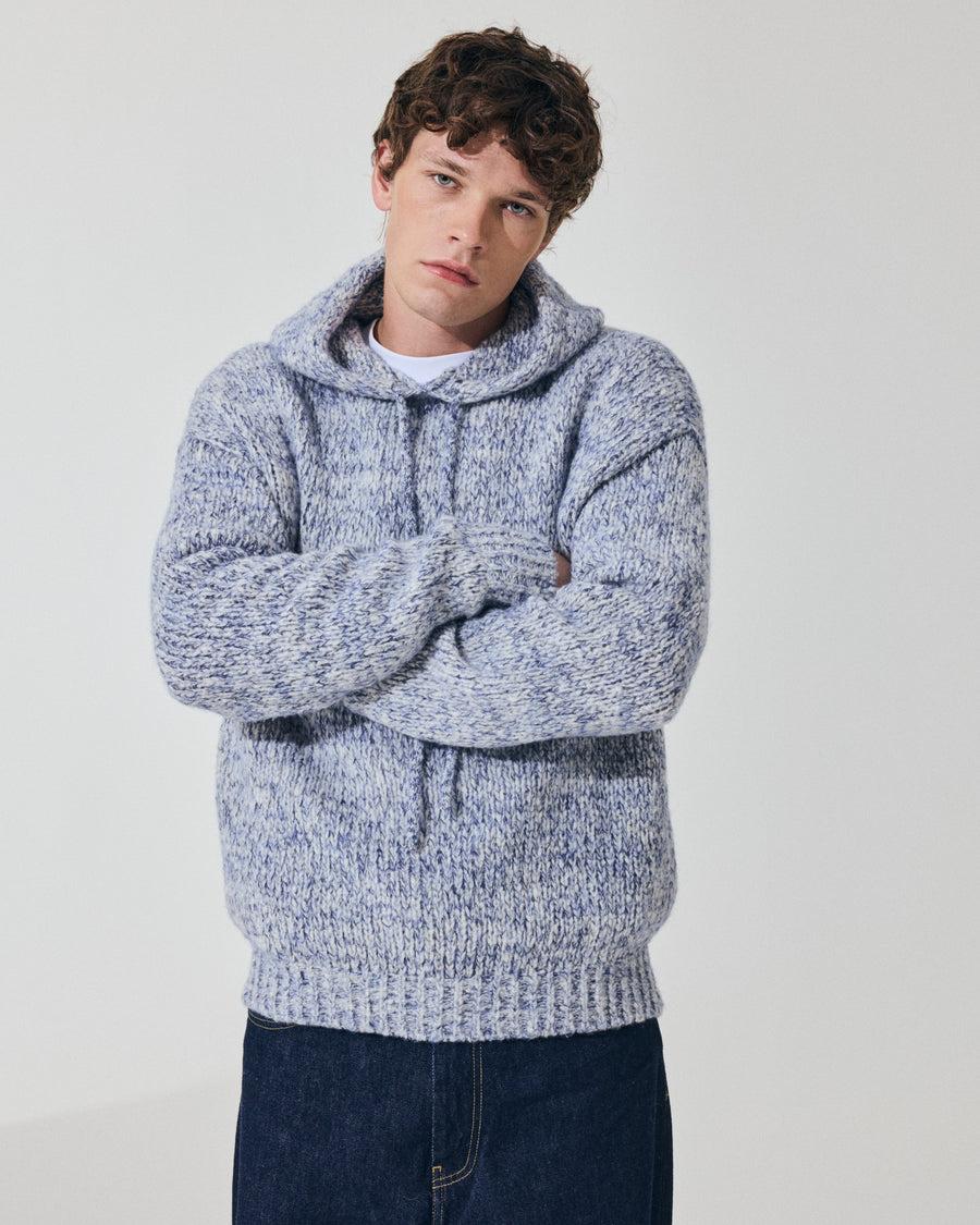 Scaglione HOODIE OVER MOULINE' NAVY Nuova