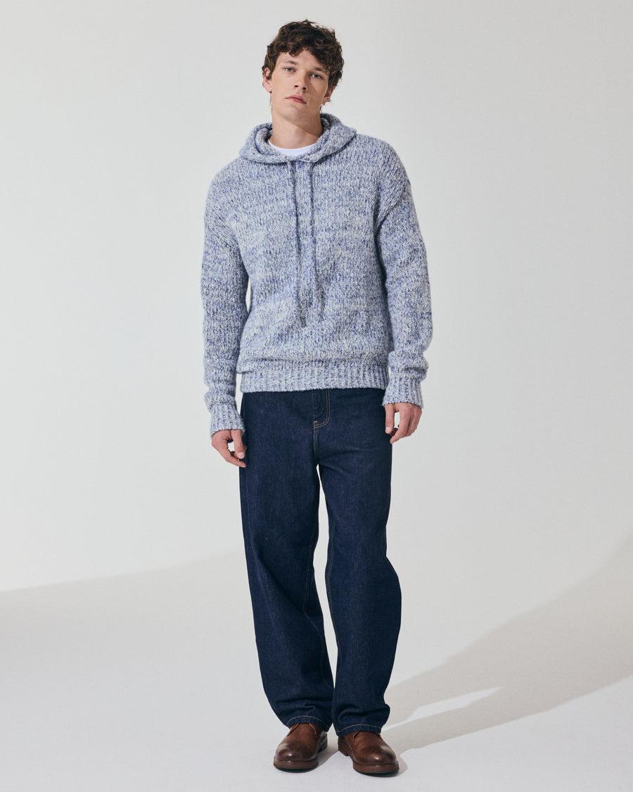 Scaglione HOODIE OVER MOULINE' NAVY Nuova