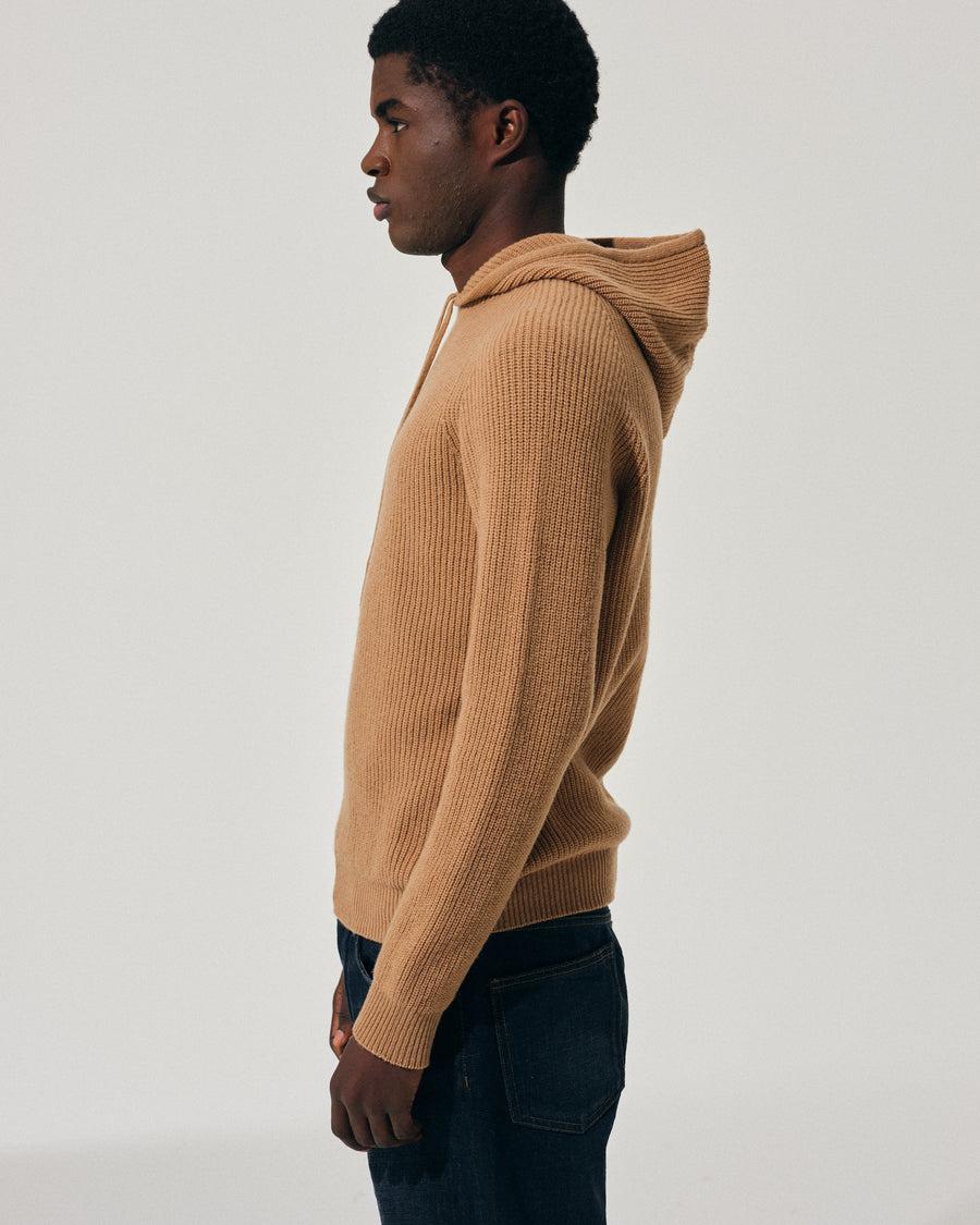 Scaglione HOODIE FISHERMAN MIXCASH CARAMEL Moda