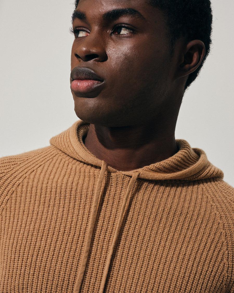 Scaglione HOODIE FISHERMAN MIXCASH CARAMEL Moda