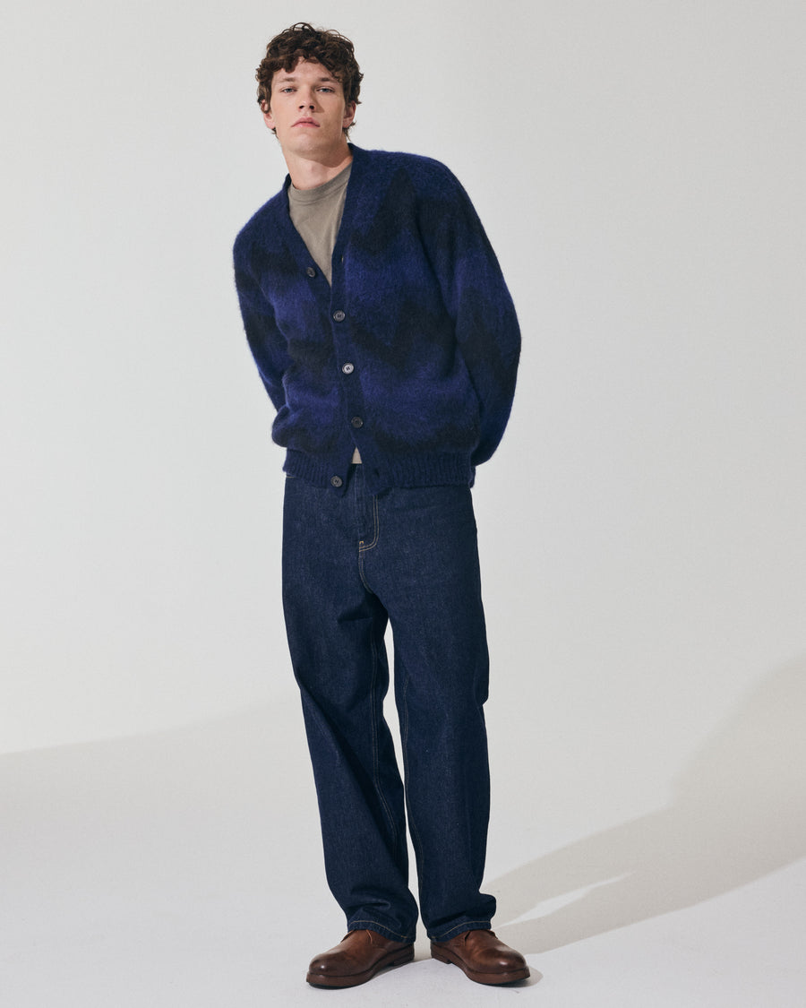 Scaglione CARDIGAN JQD ZIGZAGBRUSHED ROYAL Italy
