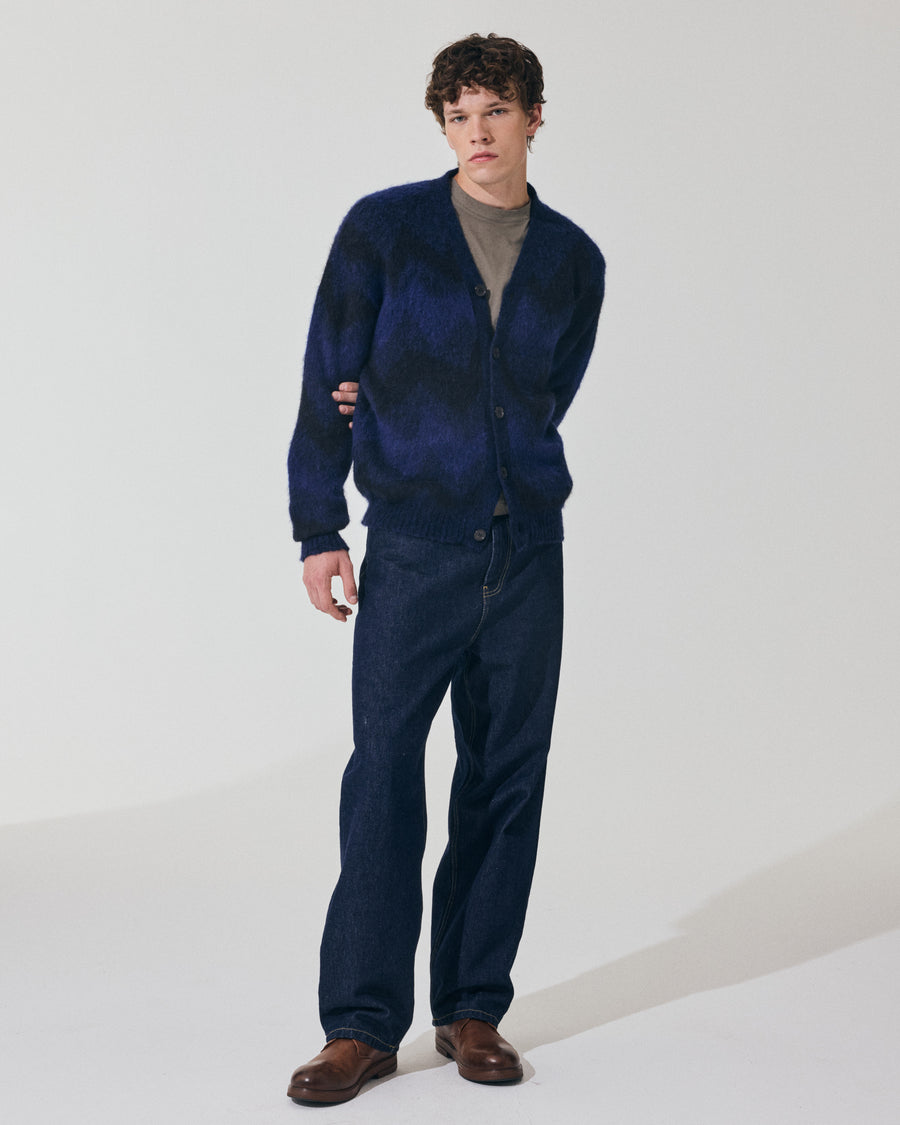 Scaglione CARDIGAN JQD ZIGZAGBRUSHED ROYAL Italy