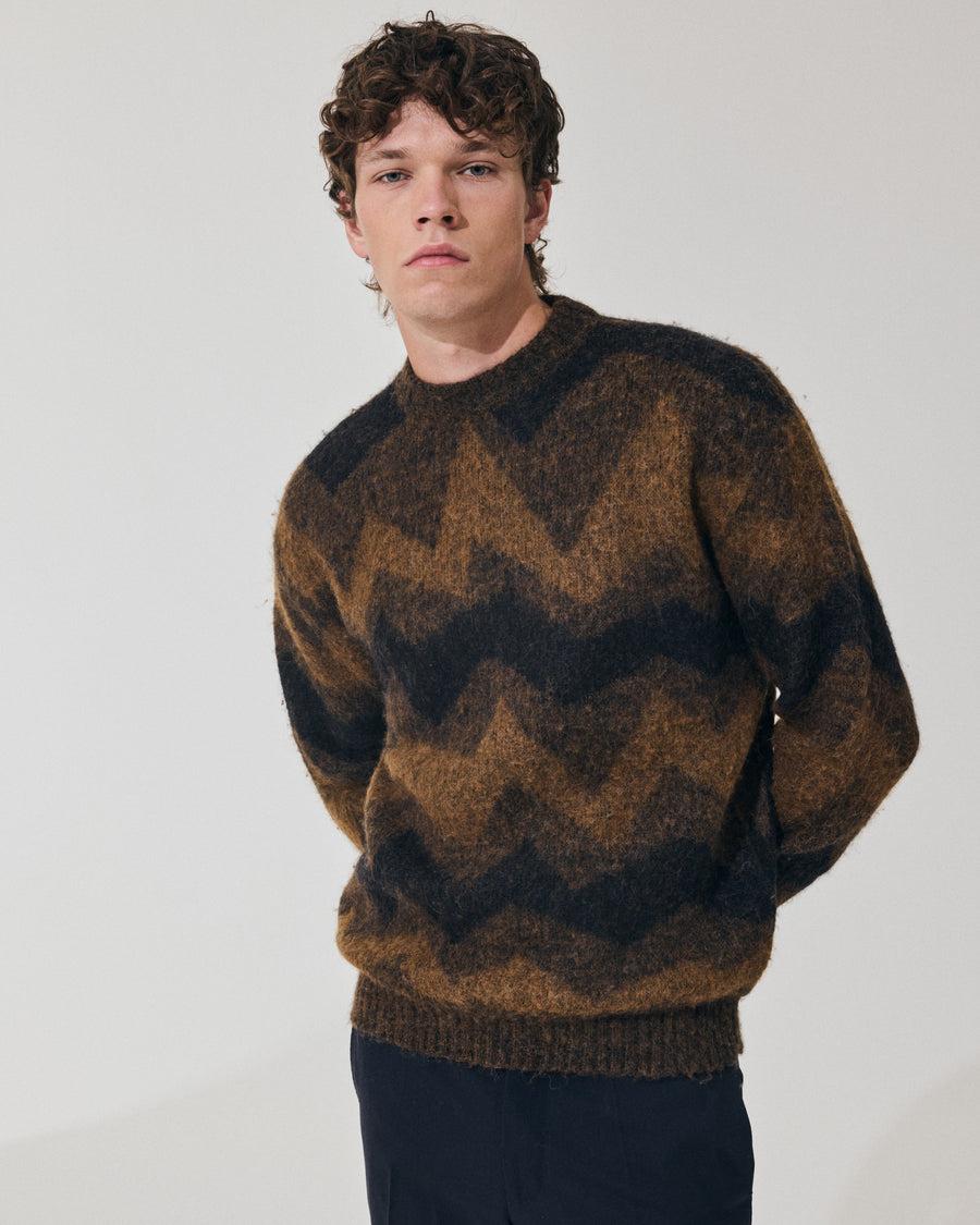 Scaglione ROUND NECK JQD ZIGZAG BRUSHED RUST Italia