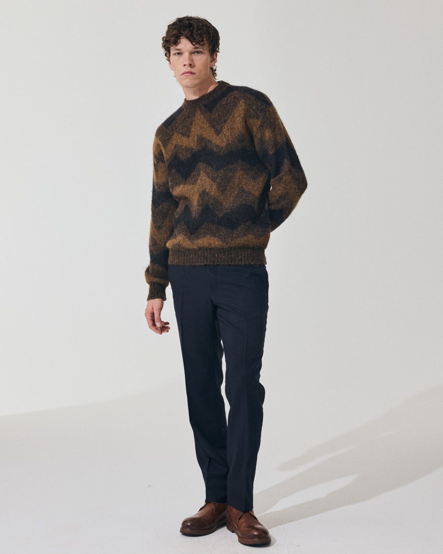 Scaglione ROUND NECK JQD ZIGZAG BRUSHED RUST Italia