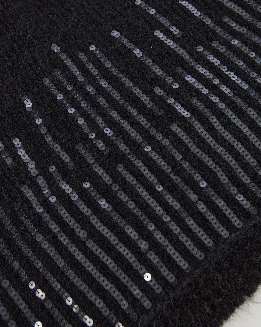 Scaglione PONCHO V PAILLETTES BLACK Qualità Garantita