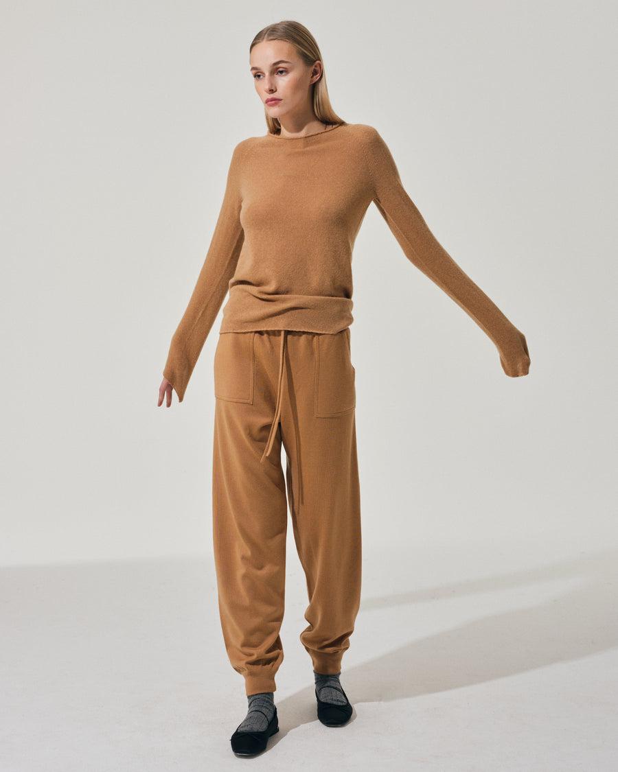 Scaglione PANTS FELPA MERINO CAMEL Vendita Economica