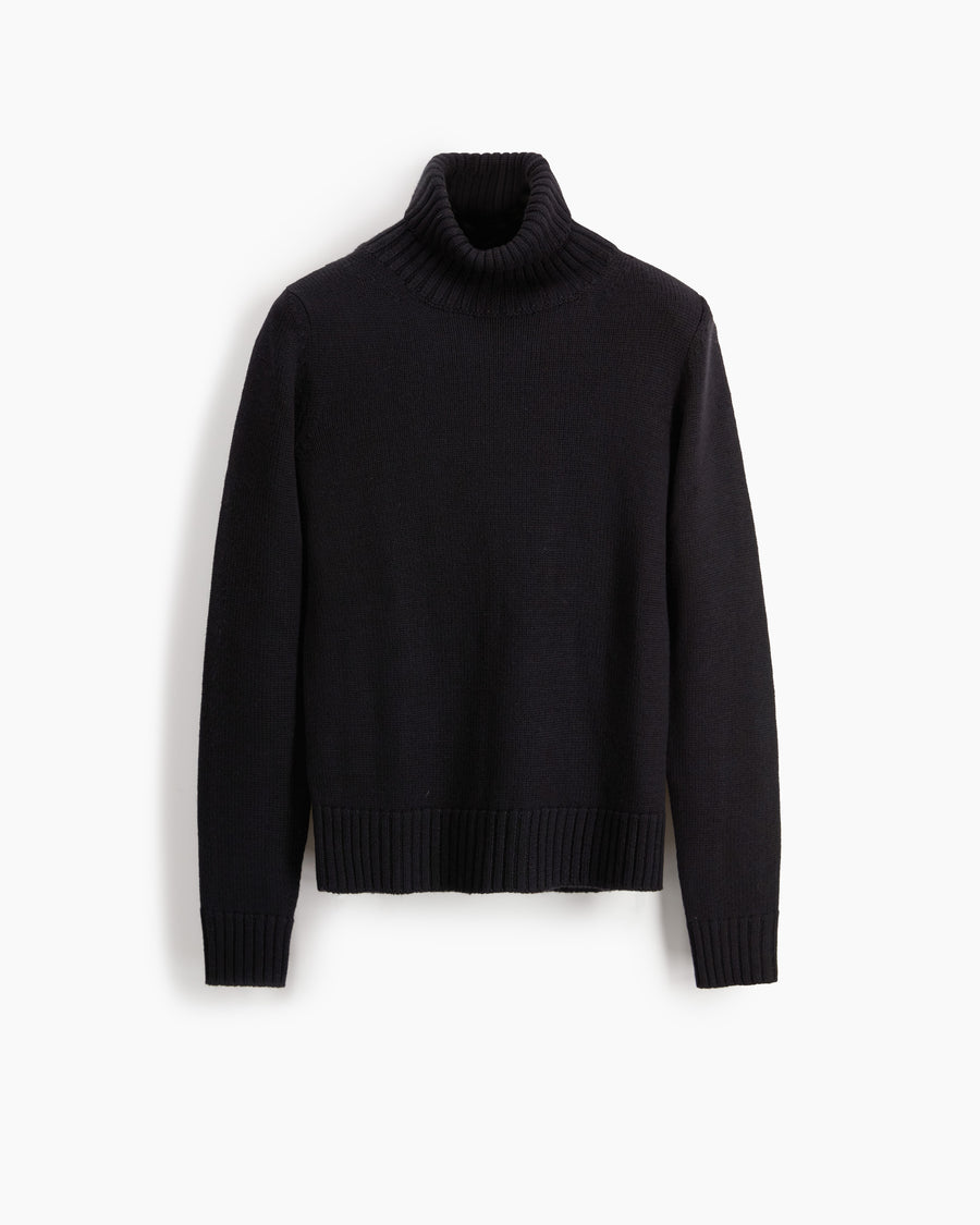 Scaglione TURTLE NECK MERINO SOFT BLACK In Linea
