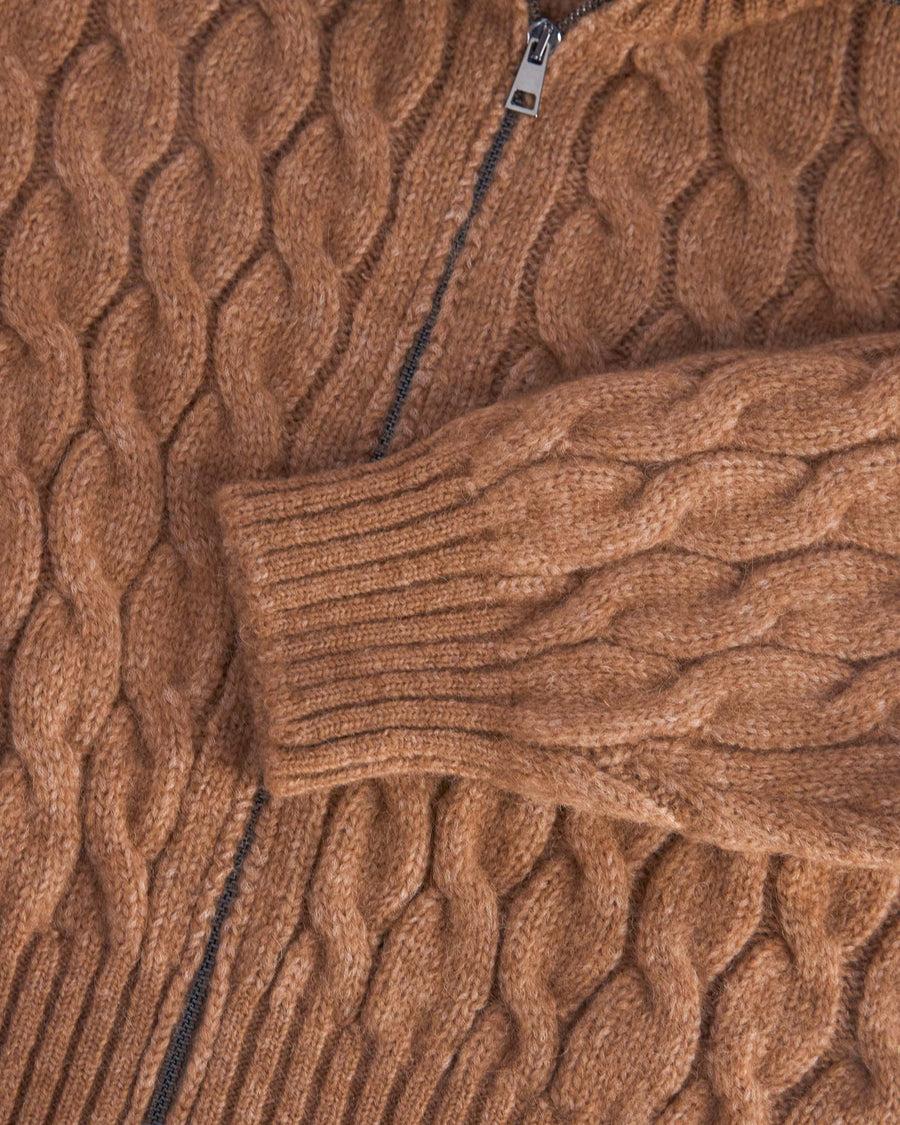 Scaglione BOMBER CORTO ZIP CABLES CARAMEL Promozione Limitata