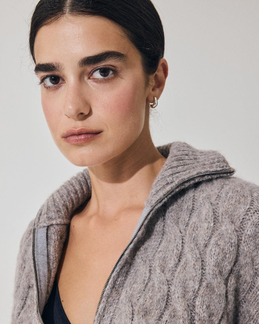Scaglione BOMBER CORTO ZIP CABLES LTGREY Shopping Online
