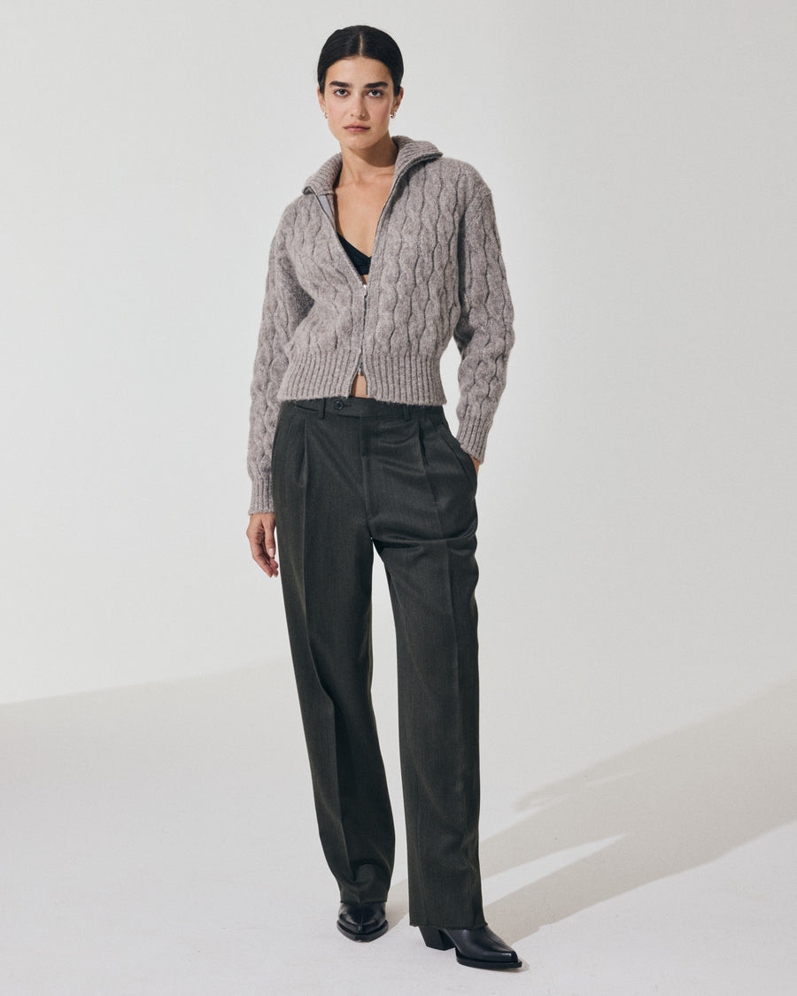 Scaglione BOMBER CORTO ZIP CABLES LTGREY Shopping Online