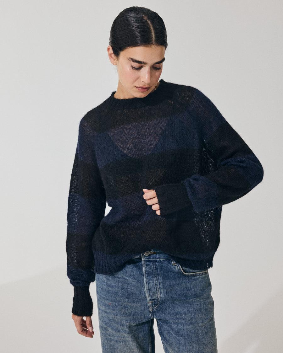 Scaglione ROUND NECK RIGA RUGBY NAVY/BLACK Sconto