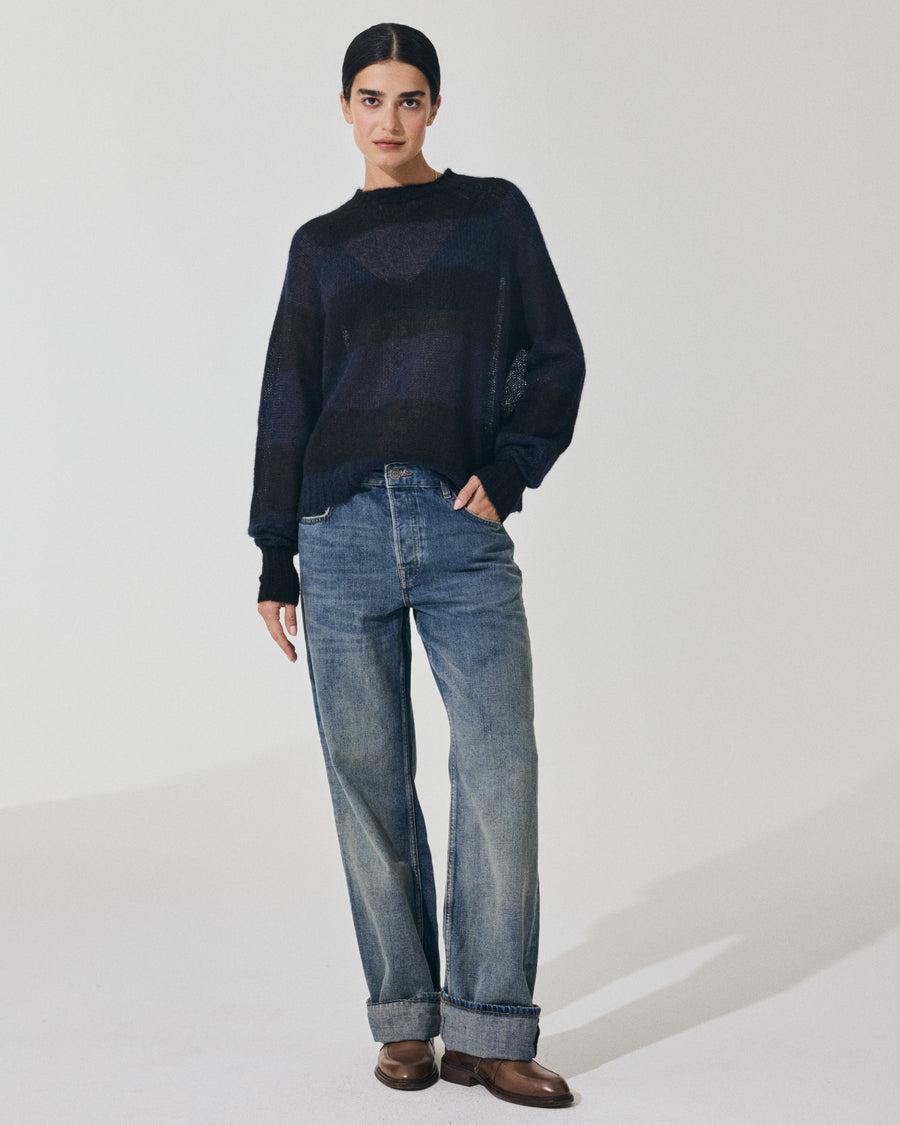 Scaglione ROUND NECK RIGA RUGBY NAVY/BLACK Sconto