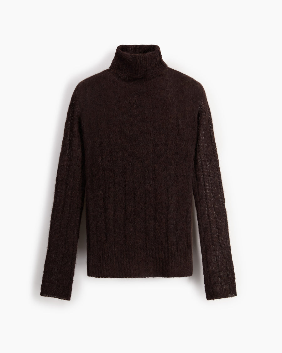 Scaglione TURTLE NECK SLIM CABLES ULTRALIGHT EBANO Hotsell