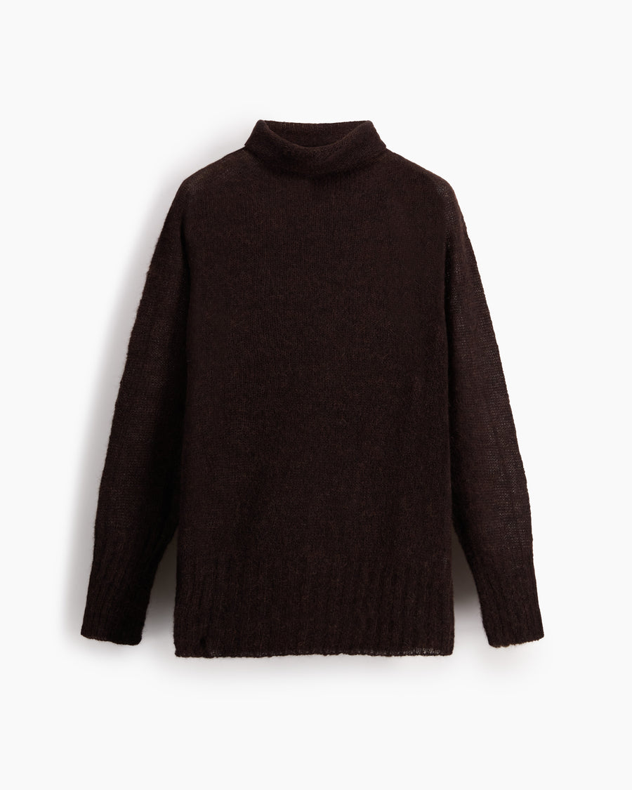 Scaglione TURTLE NECK RAGLAN SEAMLESS EBANO