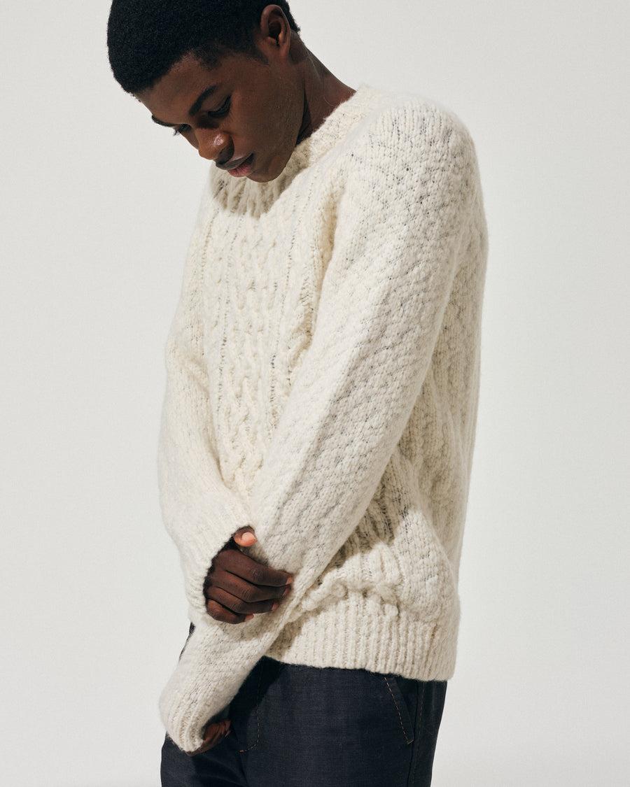 Scaglione ROUND NECK ALPACA ARAN MILK Negozi Online