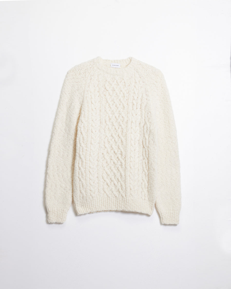 Scaglione ROUND NECK ALPACA ARAN MILK Negozi Online