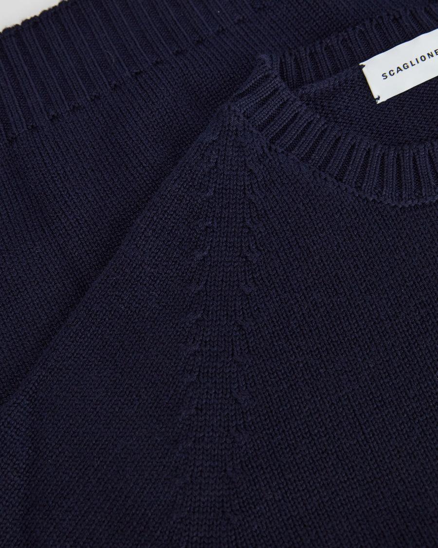Scaglione ROUND NECK RAGLAN SOFT MERINO NAVY Saldi