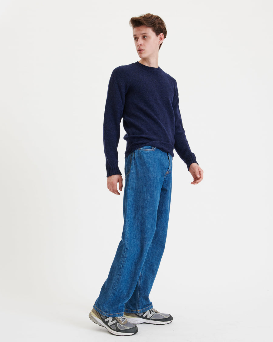 Scaglione ROUND NECK SEAMLESS SOFTWOOL NAVY Vendita Economica