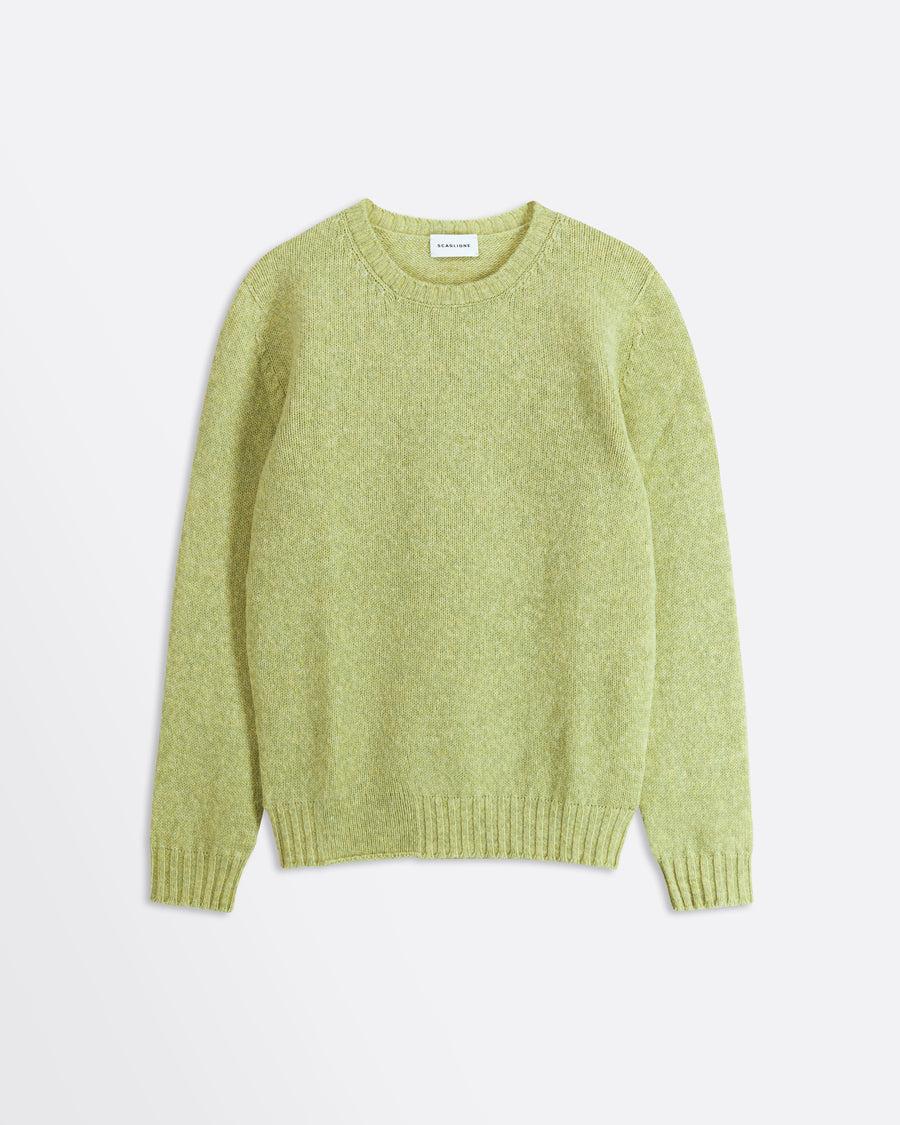 Scaglione ROUND NECK SEAMLESS SOFTWOOL LIME Saldi Di Fabbrica