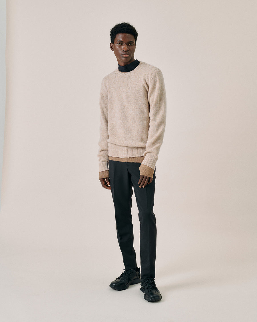 Scaglione ROUND NECK SEAMLESS SOFTWOOL DUNE Vendite Flash