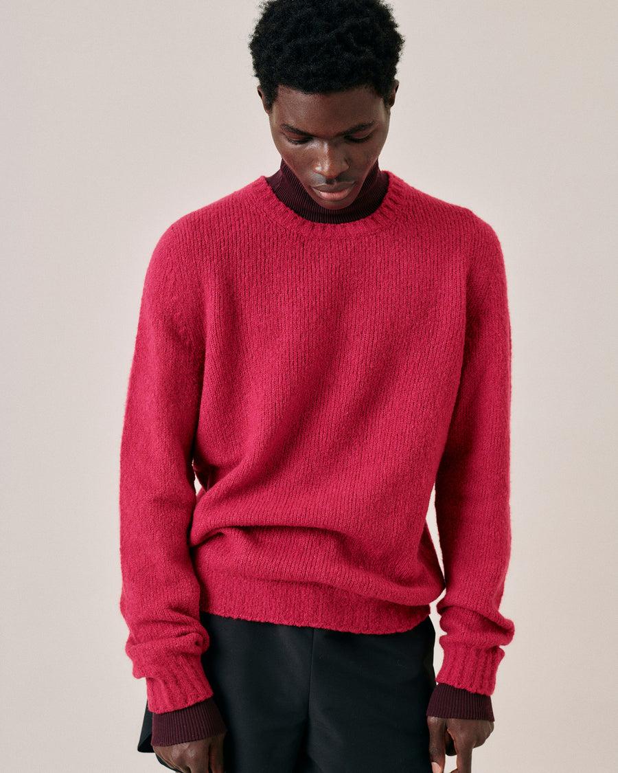 Scaglione ROUND NECK SEAMLESS PUFFED CASHMERE DAHLIA In Saldo
